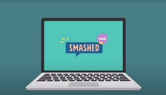 Smashed Thumbnail Laptop Logo